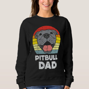 Pitbull Dad Sunset Retro Pittie Pitty Pet Dog Owne Sweatshirt