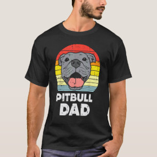 Pitbull Dad Sunset Retro Pittie Pitty Pet Dog Owne T-Shirt