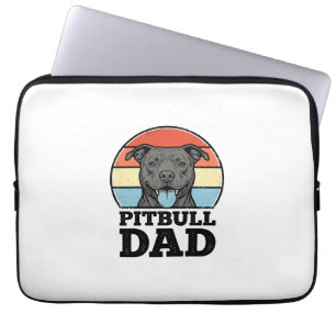 Pitbull Dad Vintage Dog Lover Shirt Design (2)_1 Laptop Sleeve