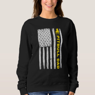 Pitbull Dad Vintage Patriotic with American Flag 1 Sweatshirt