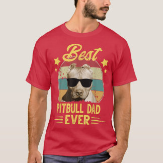 Pitbull Dad Vintage Sunglasses Funny Pitbull Dog O T-Shirt