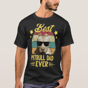 Pitbull Dad Vintage Sunglasses Pitbull Dog Owner T-Shirt