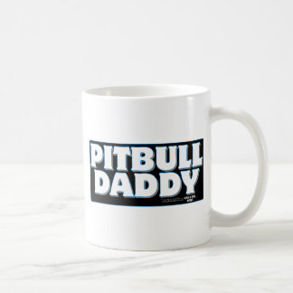 PITBULL DADDY Black Background Coffee Mug