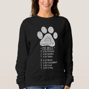Pitbull Description Dog Paw Mum Sweatshirt