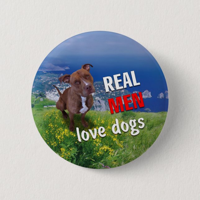 Pitbull Dog 6 Cm Round Badge (Front)