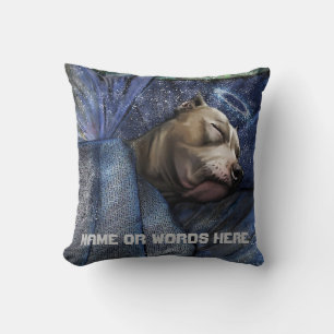Pitbull Dog Angel Sympathy Loss Condolence Cushion