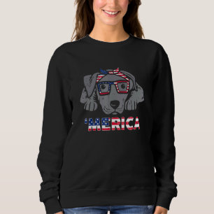 Pitbull Dog Bandanna Merica 4th of July Dog Puppy Sweatshirt
