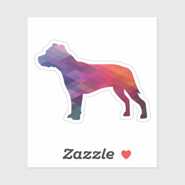 Pitbull Dog Breed Silhouette Geometric Purple (Sheet)