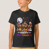 Pitbull Dog Christmas Happy Hallothankmas Thanksgi