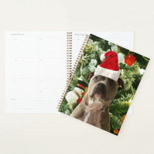 Pitbull Dog Christmas Tree Ornaments Snowman Planner