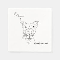 Pitbull Dog Cocktail wedding napkins 