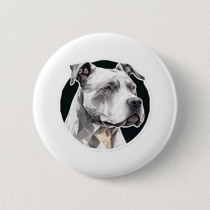Pitbull dog face 6 cm round badge