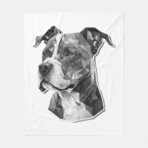 Pitbull dog face fleece blanket