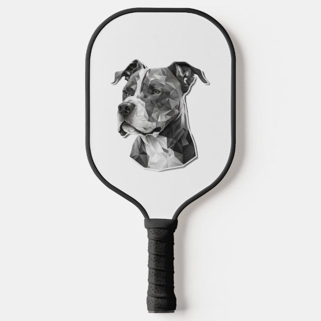 Pitbull dog face pickleball paddle (Front)