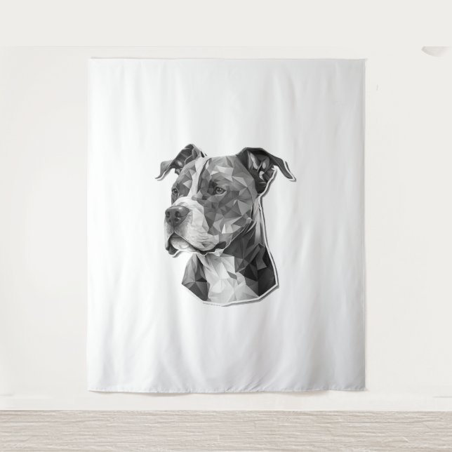 Pitbull dog face tapestry (Front)