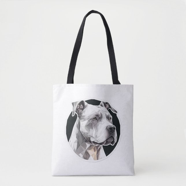 Pitbull dog face tote bag (Front)
