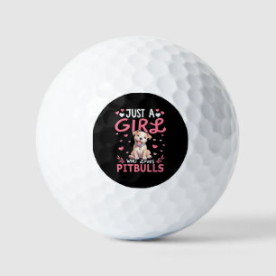 Pitbull Dog Girls Women Just A Girl Who Loves Pitb Golf Balls