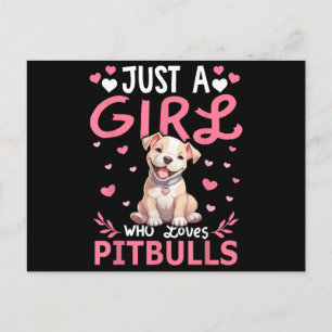 Pitbull Dog Girls Women Just A Girl Who Loves Pitb Holiday Postcard