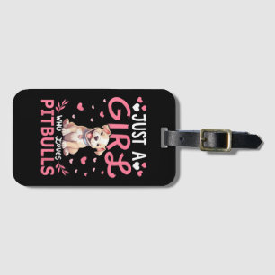 Pitbull Dog Girls Women Just A Girl Who Loves Pitb Luggage Tag
