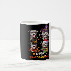 Pitbull Dog Hallothanksmas Halloween Thanksgiving  Coffee Mug
