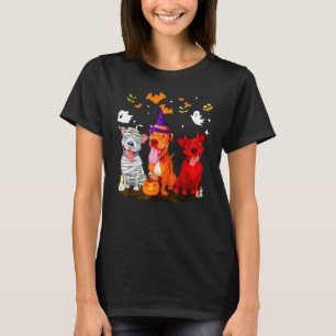 Pitbull Dog Halloween Pumpkin Witch Hat Halloween T-Shirt