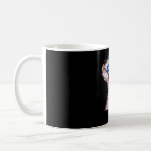 Pitbull dog head USA American Flag Patriotic 4th o Coffee Mug