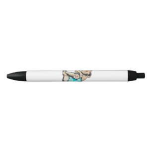 Pitbull Dog I Love Dad Tattoo Funny Family Black Ink Pen