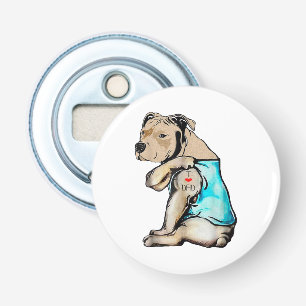 Pitbull Dog I Love Dad Tattoo Funny Family Bottle Opener