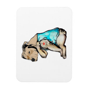 Pitbull Dog I Love Dad Tattoo Funny Family Magnet