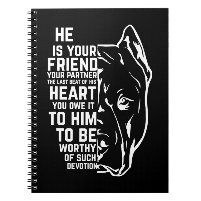 Pitbull Dog Inspirational Pitbull Dog Devotion 485 Notebook (Front)