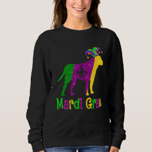 Pitbull Dog Lover Mardi Gras Carnival Jester Sweatshirt