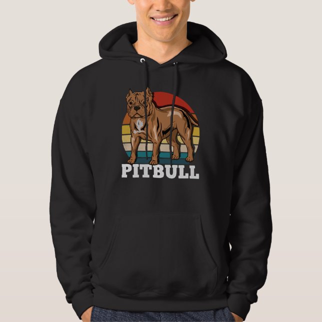 Pitbull Dog Lover Retro Hoodie (Front)