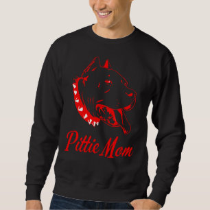 Pitbull Dog Lovers Pittie Mum Fitted Sweatshirt