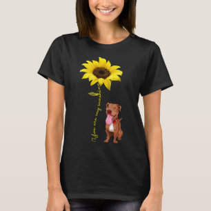 Pitbull Dog Lovers You Are My Sunshine Red Pitbull T-Shirt