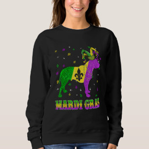 Pitbull Dog Mardi Gras Carnival Jester Beads Sweatshirt