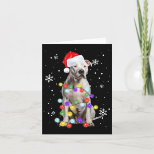 Pitbull Dog Merry Dogmas Santa Pitbull Christmas T Card