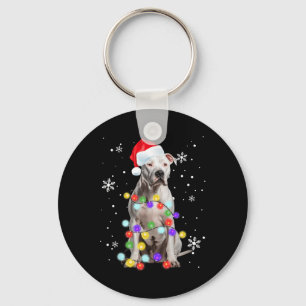 Pitbull Dog Merry Dogmas Santa Pitbull Christmas T Key Ring