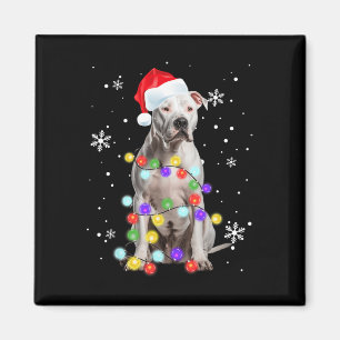 Pitbull Dog Merry Dogmas Santa Pitbull Christmas T Magnet