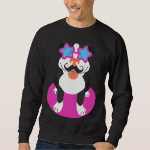 Pitbull Dog Moustache Sweatshirt