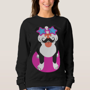 Pitbull Dog Moustache Sweatshirt