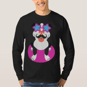 Pitbull Dog Moustache T-Shirt