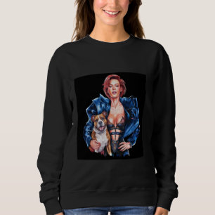 Pitbull Dog Mum with Pit Bull dog and great water Sweatshirt