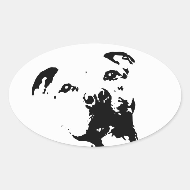 Pitbull Dog Oval Sticker (Front)