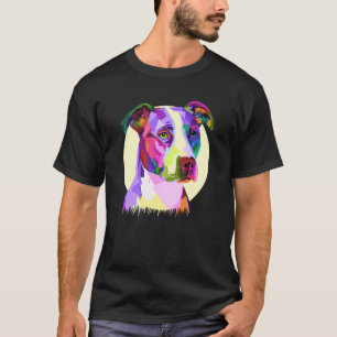Pitbull Dog Owner Dog Colourful Polygonal T-Shirt