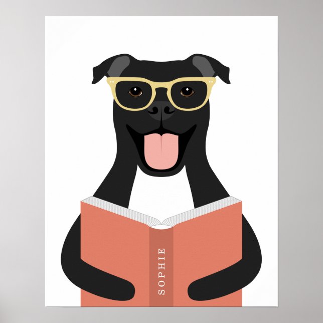 Pitbull Dog Personalised Print (Front)