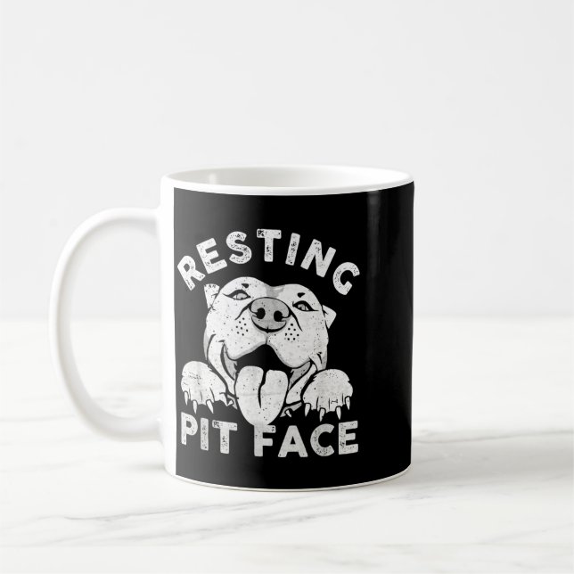 Pitbull Dog Resting Pit Face Sarcastic Humour Coffee Mug (Left)