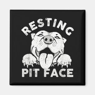 Pitbull Dog Resting Pit Face Sarcastic Humour Magnet