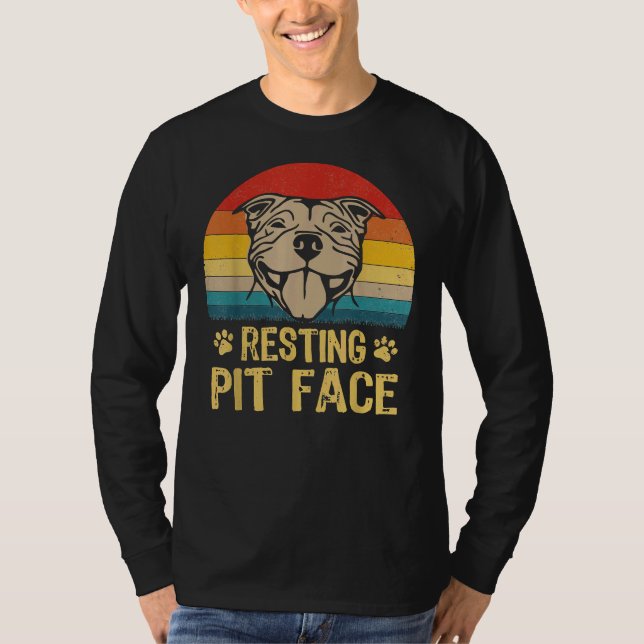 Pitbull Dog Resting Pit Face T-Shirt (Front)