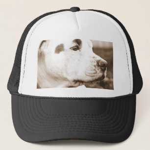 pitbull dog sepia colour hate deed not breed trucker hat