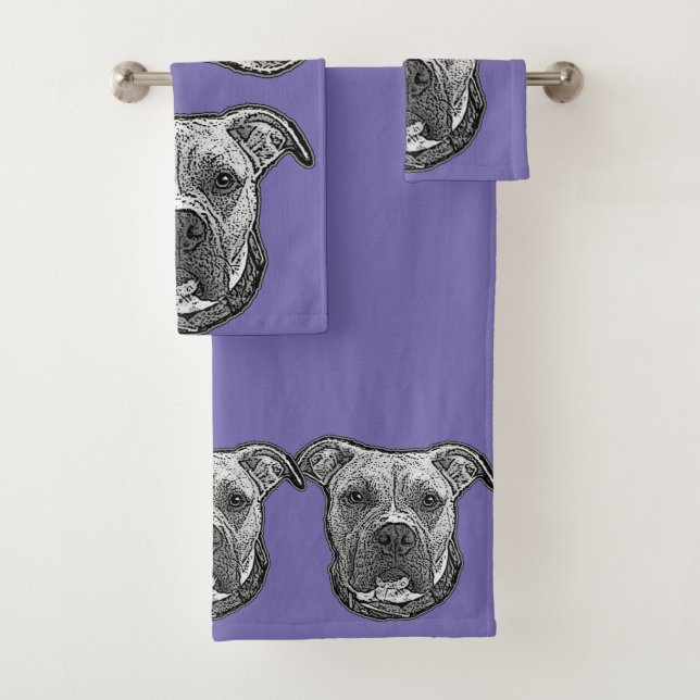 Pitbull dog set of bath towels (Insitu)